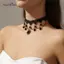 AqToCna Gothic Punk Ren Gợi Cảm Pha Lê Pendent Nelace Cho Nữ Thanh Thiếu Niên Bé Gái Đinh Tán Cổ Hoa Nelace Ro Trang Sức Quà Tặng Tiệc AqToCna