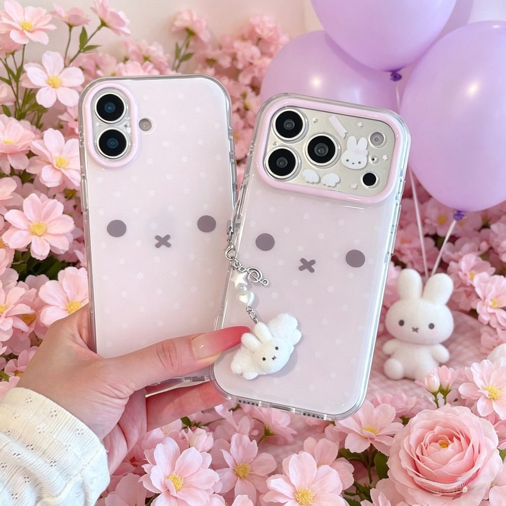 Ốp Điện Thoại Thỏ Miffy Chấm Bi Cho IPhone 17 Pro Max 17 16 15 14 Vỏ Bảo Vệ Chống Sốc KKYH