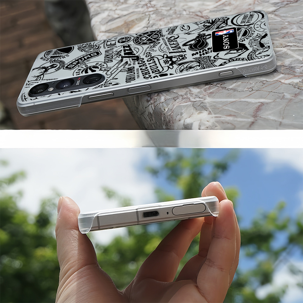 Vỏ điện thoại cứng mỏng nửa bọc mờ cho Sony Xperia 1 II III IV V, Xperia 5 II III, Xperia 10 II III V - "Đội bóng rổ"