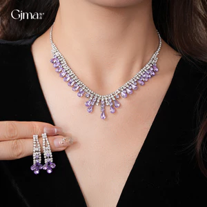 Kim Cương Đính Nước Thả Tua Rua Vòng Cổ Trang Sức Cấp Xương Đòn Dây Chuyền Thiết Kế Niche Gói Trang Sức 26.5.6
