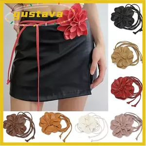 Dây thắt lưng hoa GUSTAVA, Thắt lưng dây hoa DIY sang trọng, Dây thắt lưng da PU trang trí thời trang cho váy Quần áo quần jean