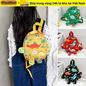WOODNEST Ba Lô Cho Bé Trẻ Em Bé Trai Bé Gái Hoạt Hình Khủng Long Nylon Mẫu Giáo Schoolbag