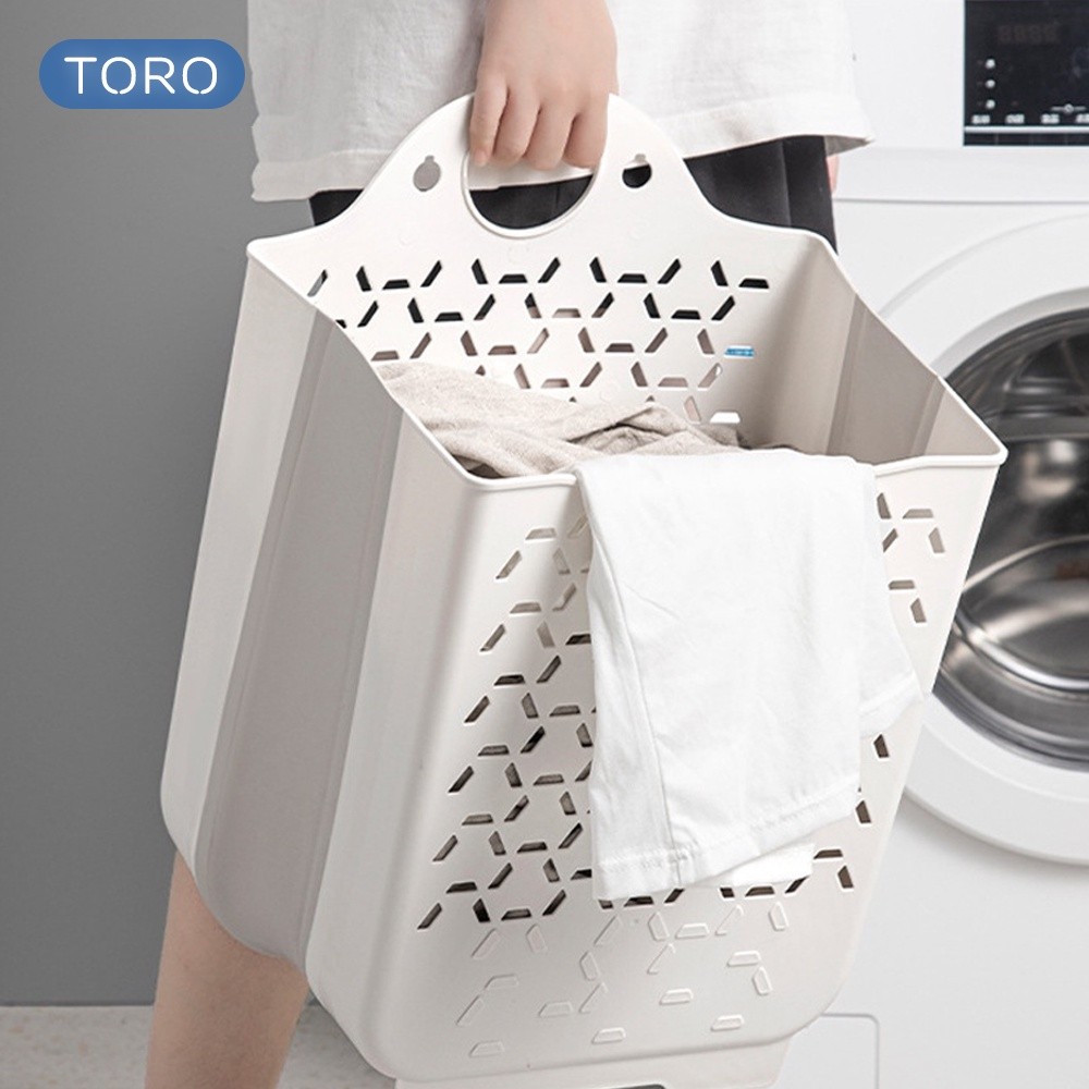 Giỏ Đựng Quần Áo HomeMate Treo Tường Gấp Gọn, Giỏ Đựng Đồ Giặt Nhựa TPR Kèm Miếng Dán Tiện Lợi