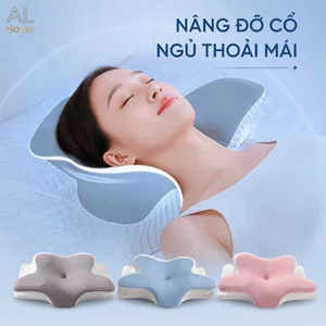 gối ngủ công thái học gối bướm bọt nhớ nâng đỡ cổ vai gáy thoáng khí mềm mại chống ngáy