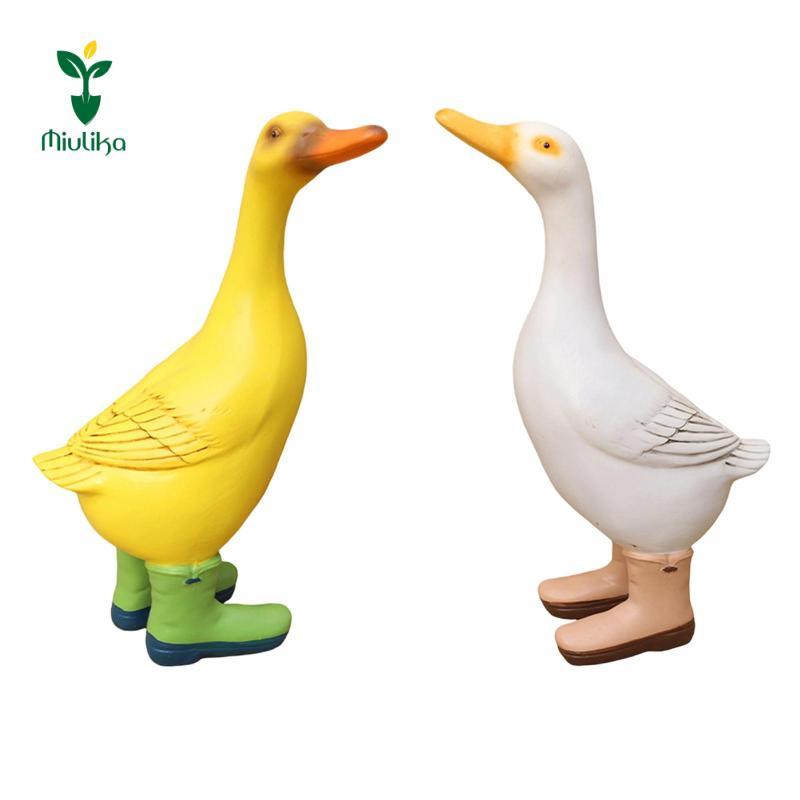 Miulika Vườn Vịt Tượng Nhựa Điêu Khắc Bộ Sưu Tập Sáng Tạo Trang Trí Quà Tặng Trang Trí Ngoài Trời Hình Động Vật Cho Bên Ngoài Sân Sau