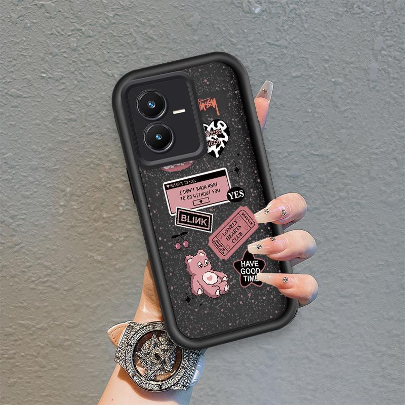 Ốp Lưng Cho VIVO Y22 4G Y22S 4G Hoạt Hình Silicon Điện Thoại Thông Minh Mềm Ốp Lưng TPU Gấu Tình Yêu Xu Hướng Mắt Thiên Thần Chống Sốc Ốp Lưng