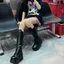 Giày bốt đế dày nâng cao 12cm Nữ Hot Girl Punk Phong cách cos Giày hợp thời trang Phù hợp với dáng ôm hơn Nhìn nhỏ Cao Hiệp sĩ Bo