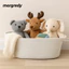 Giỏ dệt MARGREDY, Thùng lưu trữ dây bông trang trí, Giải pháp lưu trữ Viền ruy băng có tay cầm Giỏ sắp xếp Kệ lưu trữ