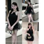 ĐẦM LƯỚI ĐEN CỔ YẾM ĐÍNH HOA BYJOLIE