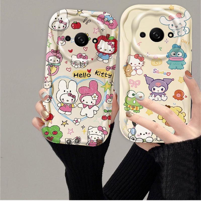 Thích hợp cho Redmi A3 / POCO C61 4G 3D Girls Soft TPU Vỏ điện thoại chống sốc khủng long dễ thương