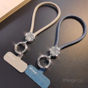 Điện Thoại Di Động Dây Buộc Nữ Nâng Cấp Cổ Tay Xoay Móc Kim Loại Khóa Tròn Kẹp Đệm Mạnh Bền Đẹp Ngắn Ngoài Trời