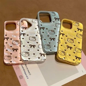 Ốp Lưng Fashion Cat Nơ Màu Đen Thời Trang 3D Cho iPhone 11 Pro Max XS MAX XR X 7 Plus 8 Plus 6 Plus 6S Plus SE 2020 SE 2022 Vỏ Kẹo Chống Sốc Mềm