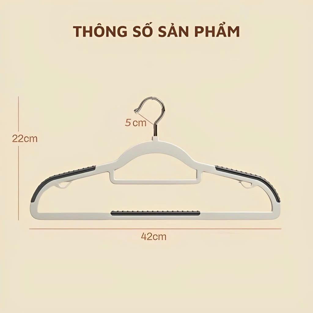 COMBO 10 Móc Nhựa Treo Quần Áo Chống Trượt Đa Năng HoàngNam Living Móc Phơi Đồ Chống Nhăn Bền Bỉ Cao Cấp