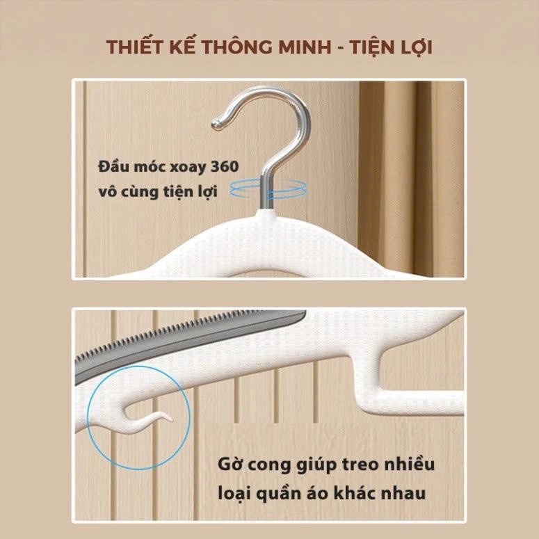 COMBO 10 Móc Nhựa Treo Quần Áo Chống Trượt Đa Năng HoàngNam Living Móc Phơi Đồ Chống Nhăn Bền Bỉ Cao Cấp