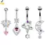 Nhẫn rốn xuyên barbell thép không gỉ sáng bóng hình trái tim - Phụ kiện body piercing thời trang dành cho nữ