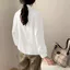 S-5XL Nữ Áo Sơ Mi Trắng Chắc Chắn Thời Trang Nữ Tay Dài Công Sở Nữ Làm Việc Rời Top Áo Sơ Mi