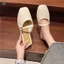Dép Loafer Slip-on dành cho nữ - Màu trơn thông thường cho mùa hè ngoài trời trong nhà