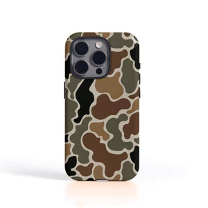 Ngụy trang màu nâu thời trang cổ điển Thích hợp cho iPhone 17Promax 16Pro 15 11 12 13 14 xs XR 17Air Vỏ cứng hai lớp chống sốc JIYL