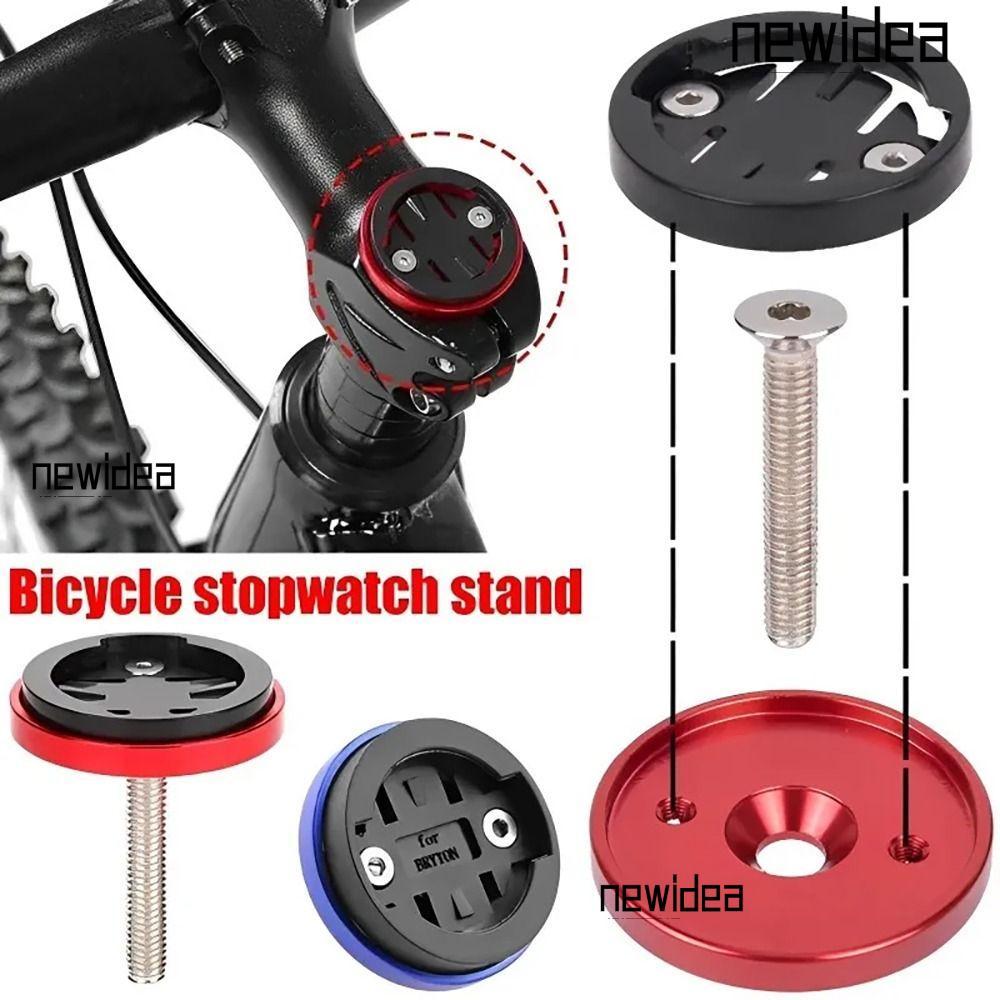 NEWIDEA Giá đỡ máy tính xe đạp bằng hợp kim nhôm màu đen đỏ bạc, phù hợp với đồng hồ bấm giờ Edge và Bryton Cateye