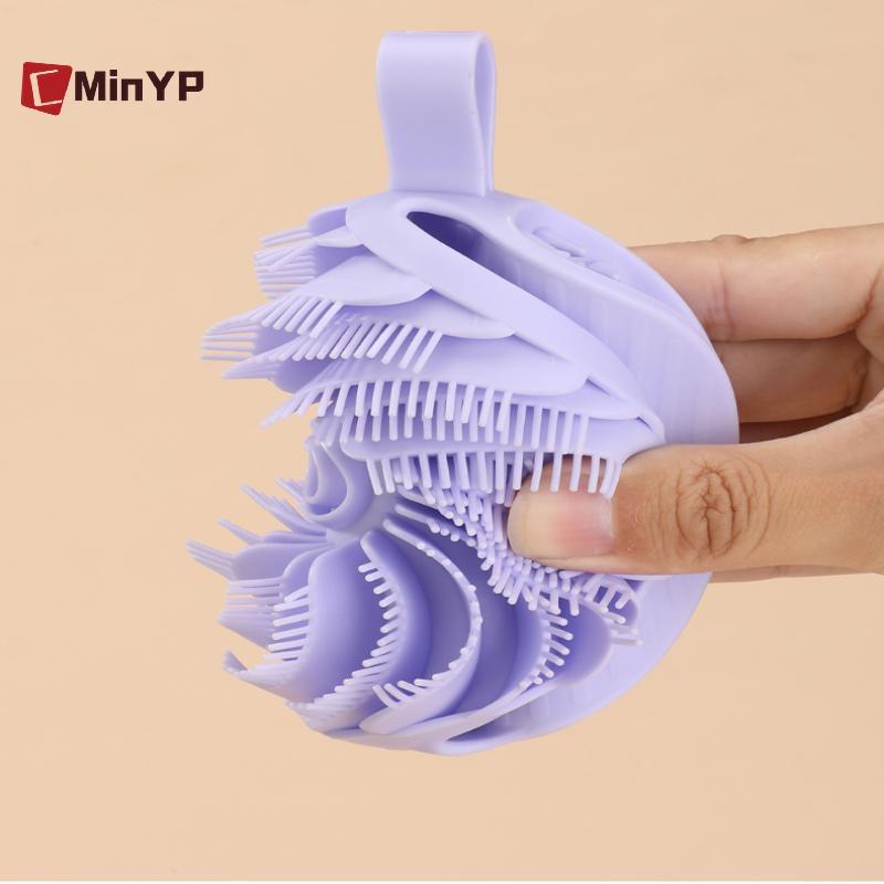 CMinYP Silicone Body Scrubber Bàn chải tắm hai mặt Loofah, Máy chà sàn tắm và máy mát xa da đầu Bàn chải dầu gội cho trẻ em Nam nữ vinh quang