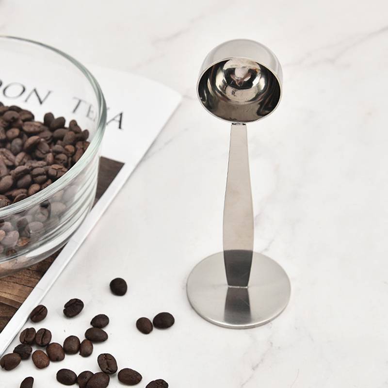 WHPHous-t Muỗng Tamper Đứng 15ml 2 trong 1 bằng thép không gỉ, đo bột cà phê, di động, dụng cụ gia vị nhà bếp