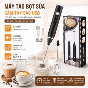 Máy Tạo Bọt Sữa Cầm Tay Sạc USB - Nhỏ Gọn, Tiện Lợi, Công Suất Mạnh
