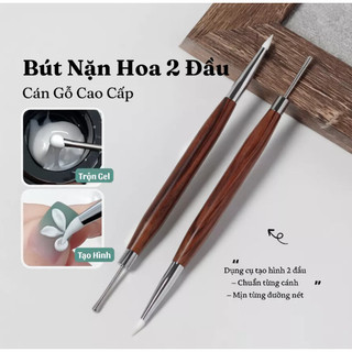 Cọ Nặn gel Hoa Silicon 2 Đầu Cán Gỗ, CỌ làm nail, cọ vẽ móng -  Phúc Hưng