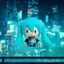 Hatsune Miku Q Phiên Bản FuFu Cười Biểu Hiện Ngồi Mini Hình Khung Xe Trang Trí Anime Sưu Tập Hình Đồ Chơi Dành Cho Người Hâm Mộ