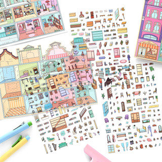 PaperMore Góc Nhỏ 12.0 Kích Thước Lớn Cảnh Quan Miếng Dán Góc Nhỏ 12 Sổ Tay Thu Nhỏ Cảnh DIY Cắt Dán