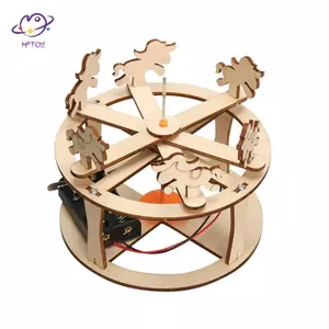 Bộ dụng cụ băng chuyền hình tròn bằng gỗ HFTOY Dự án xây dựng khoa học DIY Bộ mô hình lắp ráp câu đố bằng gỗ 3D Đồ chơi giáo dục ~