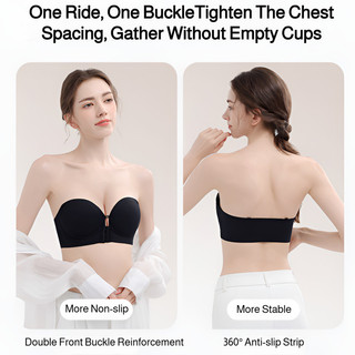 Áo ngực không dây Brelira, cài trước, nâng ngực, chống trượt, có đệm, điều chỉnh được, không đường may, dành cho nữ.