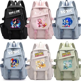 Sonic School Bag Thời Trang Phiên Bản Hàn Quốc Dung Tích Cao Học Sinh Túi Bé Gái Hoạt Hình Ba Lô Trẻ Em Học Túi Quà Tặng