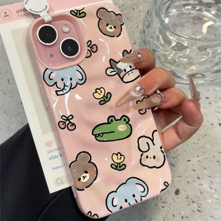 Ốp điện thoại mềm họa tiết hình động vật gợn sóng cổ điển cho iPhone 17 16 15 14 13 12 11 Pro Max 14 15 16 Plus iPhone AIR