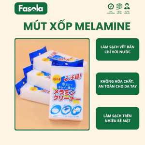Mút xốp melamine Fasola tẩy rửa vết bẩn cứng đầu , không cần hóa chất , làm sạch nhiều loại bề mặt
