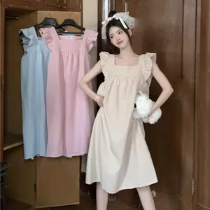 Sweet Plus Size Kẻ Sọc Bay Tay Rời Váy Ngủ Bộ Đồ Ngủ Nữ Béo Sister Váy Mùa Hè Phục Vụ Gia Đình 2