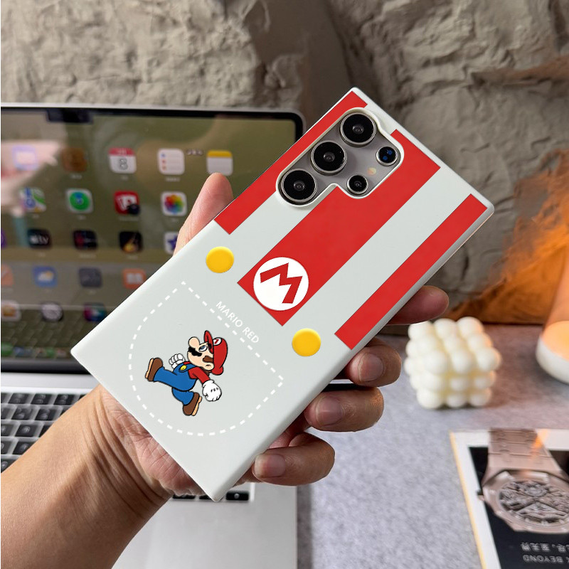 Ốp điện thoại cứng siêu mờ “Super Mario ” cho Samsung S26 Ultra S25 S24 Ultra S25FE S24 FE S23 Ultra S22 S21 S20 A55 A56 A17 A15 A26 / Vỏ chống vân tay