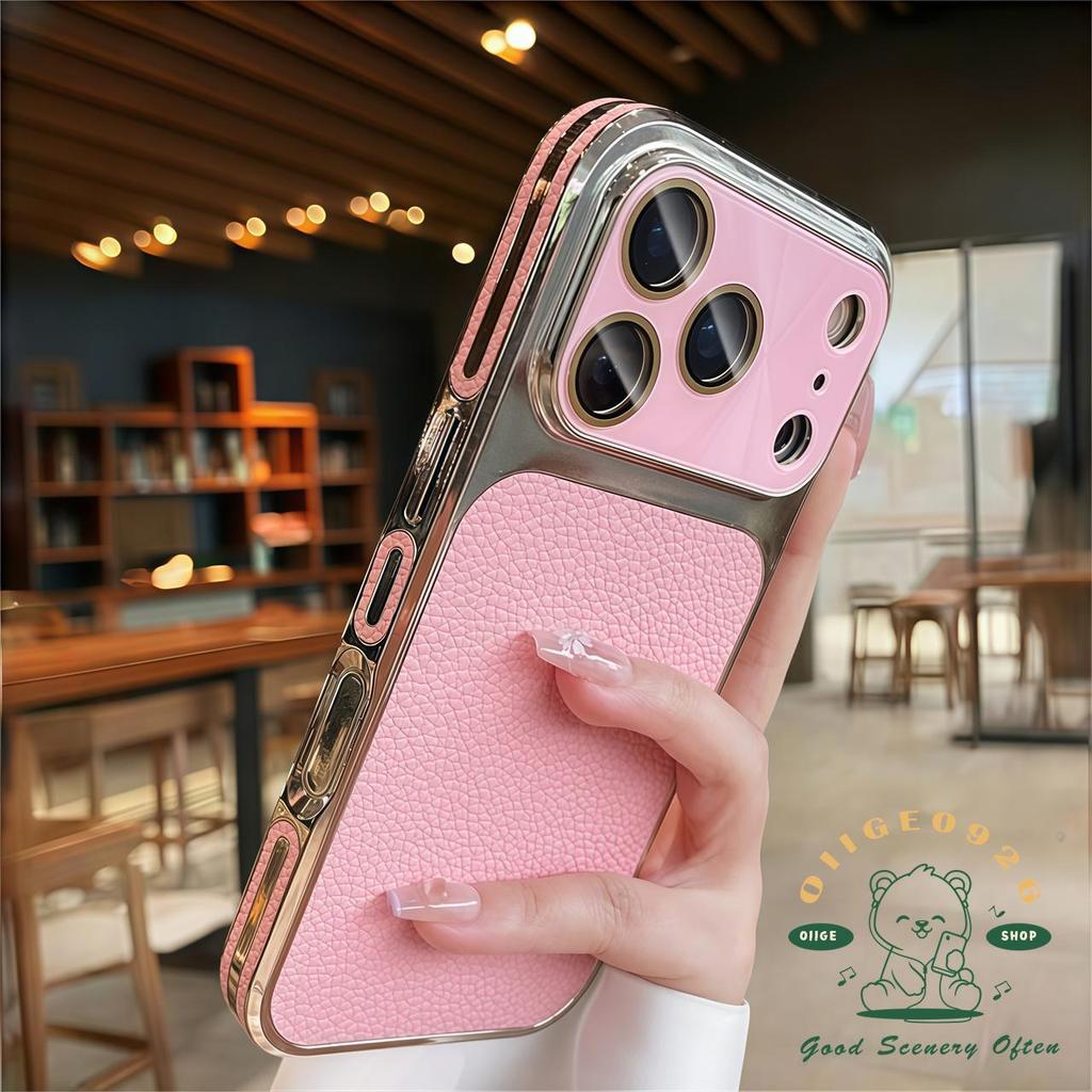 【 Ốp lưng iPhone17 】 Túi khí CD-pattern ống kính da Vỏ điện thoại iphone17 Pro Max 16 15 14 13 cho vỏ iPhone Vỏ mềm silicon TPU chống sốc
