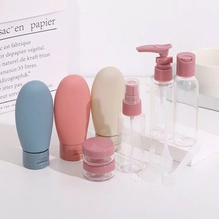 Set 11 Bộ Chiết Mỹ Phẩm Lọ Chiết Mĩ Phẩm Mini Du Lịch Kèm Túi Zip Nhỏ Gọn Tiện Lợi