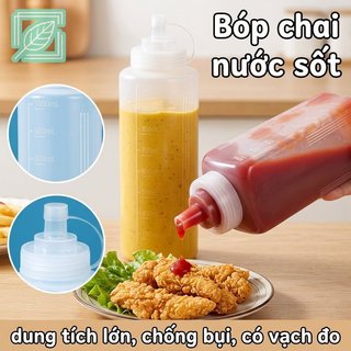 Chai Nước Sốt Nhựa Bóp Sốt Cà Chua Hộp Đựng Chống Rò Rỉ Chống Bụi PE Cấp Thực Phẩm Nhà Hàng
