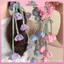MYPANDA Scrunchie Dây Buộc Tóc Họa Tiết Hoa và Phụ Kiện Treo - Phụ Kiên Tóc Elegant dành cho Nữ