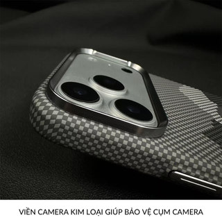 Ốp Lưng Siêu Mỏng Cho iPhone 17 Pro Max Vân Carbon 3D Vòng Từ Tính Popkon