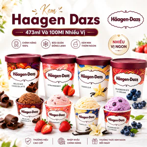 Kem Haagen Dazs 473ml Và 100Ml Cao Cấp, Kem Nhiều Hương Vị Thơm Ngon Nhập Khẩu Pháp