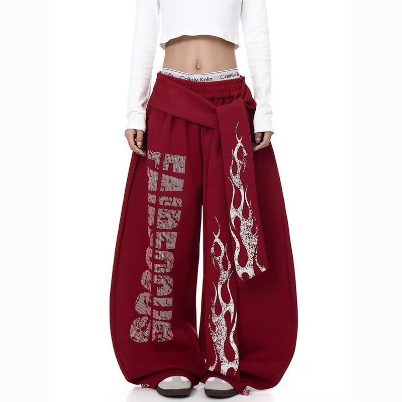Quần Ống Rộng Thiết Kế Đường Phố Hip Hop Dành Cho Nữ