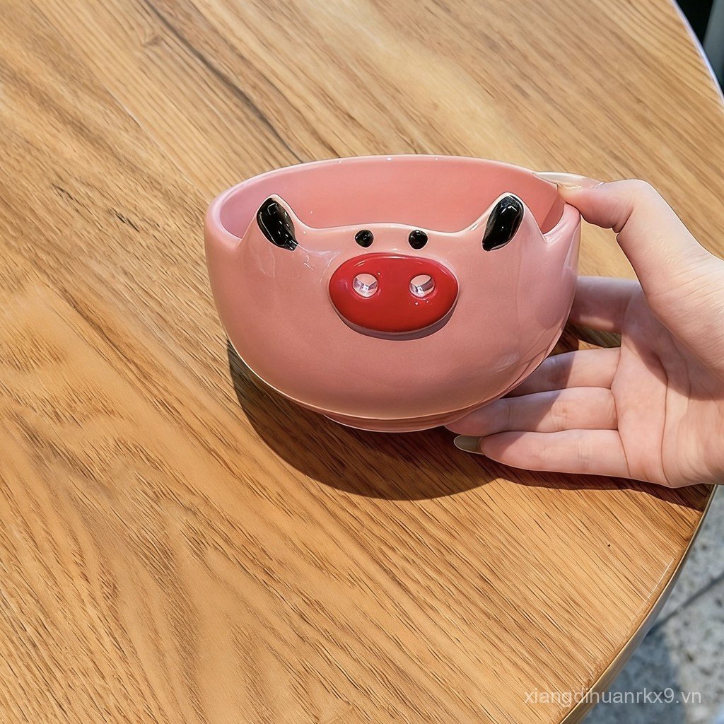 Sáng Tạo Dễ Thương Và Ngộ nghĩnh Pig Bát Gốm Trẻ Em Cá Nhân Bộ Đồ Ăn Bát Cơm Quà Tặng Sinh Nhật
