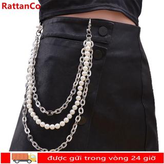 Dây Xích Đai RATTANCO, Dây Thắt Lưng Kim Loại Nhiều Lớp, Thời Trang Punk Hip-hop Lớp Dây Xích Quần Áo Phụ Kiện