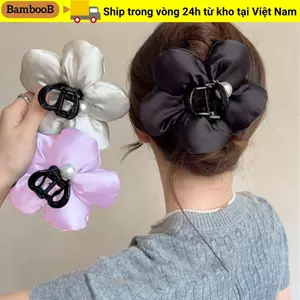 BAMBOOB Móng Vuốt Tóc Hoa, Vải Hoa Lớn Kẹp Tóc Hoa, Sáng Tạo Mềm Lông Tơ Bọt Biển Sensation Cá Mập Kẹp Nữ Cô Gái