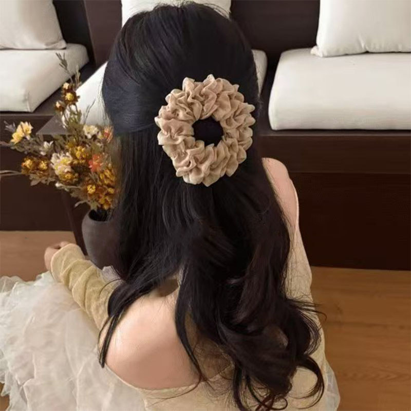 Không Đau Đầu Hoa Bud Donut Vuốt Tóc, Kẹp Tóc Phong Cách Scrunchie Vải Mềm, Giá Đỡ Đuôi Ngựa Chống Trơn Trượt Để Sử Dụng Hàng Ngày & Thường Ngày