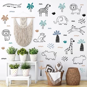 Dòng Động Vật Dán Tường Rừng Mẫu Giáo Phòng Trẻ Em Trang Trí Phòng Khách PVC Tự Dính Sáng Tạo Trẻ Em Dán Tường