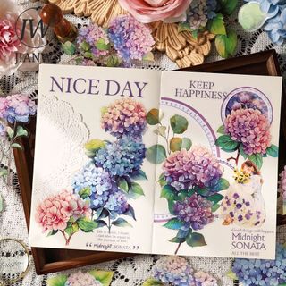 JIANWU Mùa Hè Rừng Mưa Series Vintage Cây Hoa Phong Cảnh Chất Liệu Cắt Dán PET Nhãn Dán Sáng Tạo DIY Tạp Chí Văn Phòng Phẩm