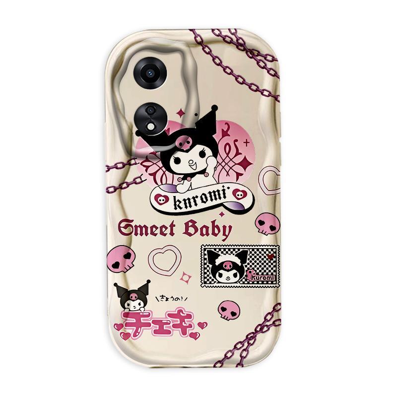 Thích hợp cho OPPO A18 A38 A58 A60 A17 A17K 4G 3D Điện thoại thông minh TPU mềm Kuromi Cinnamoroll Vỏ điện thoại chống sốc